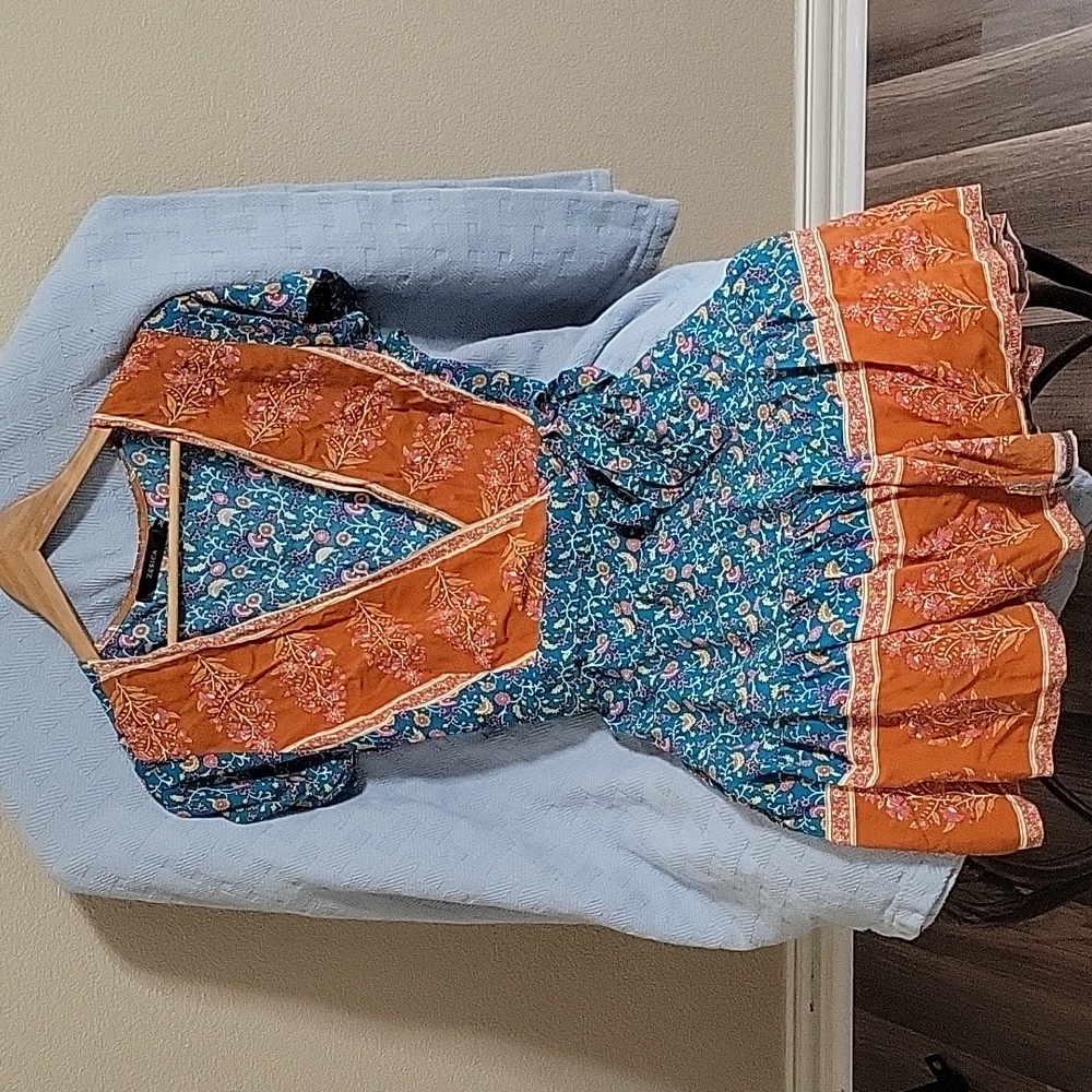 Zesica Boho wraparound floral dress